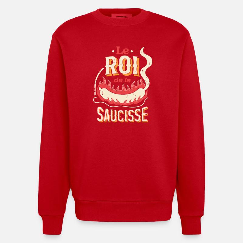 Le Roi de la Saucisse - Sweat bio épais oversize fabriqué en UE - rouge