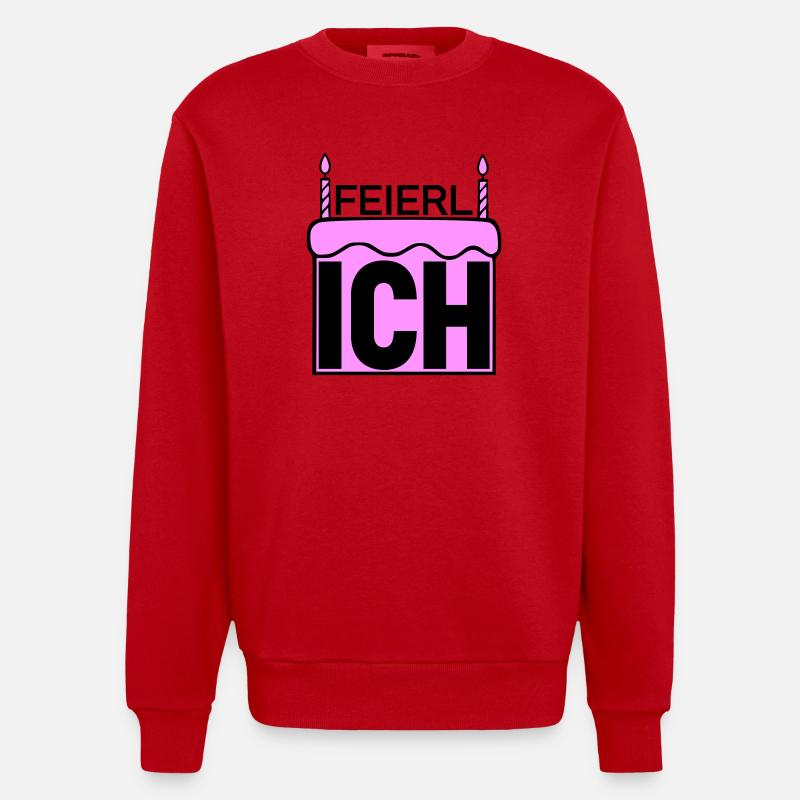 ich feierlich - Heavyweight Oversized Organic Crew Neck Made in EU - Rot