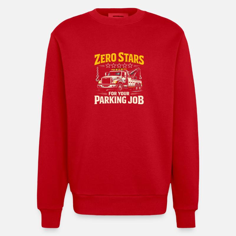 Null Sterne fürs Parken | Abschleppdienst - Heavyweight Oversized Organic Crew Neck Made in EU - Rot