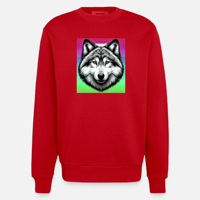 Loup - Sweat bio épais oversize fabriqué en UE - rouge