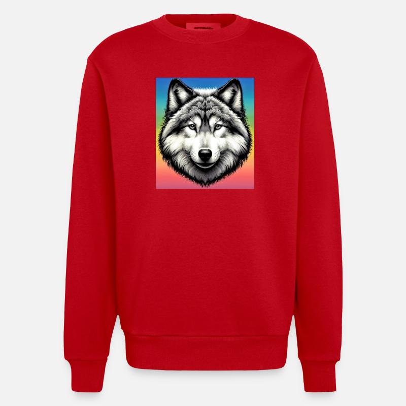 Loup - Sweat bio épais oversize fabriqué en UE - rouge