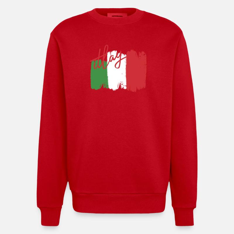 Drapeau italien - Sweat bio épais oversize fabriqué en UE - rouge