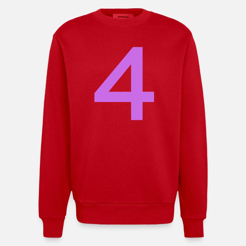 4 - Heavyweight Oversized Organic Crew Neck Made in EU - red