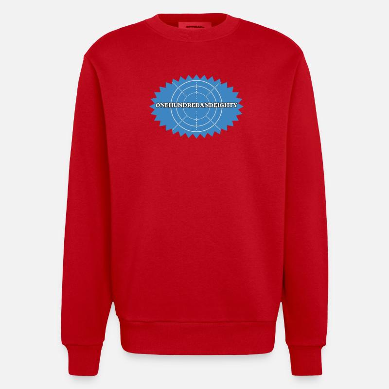 One Hundred and Eighty Target Retro - Heavyweight Oversized Organic Crew Neck Made in EU - red