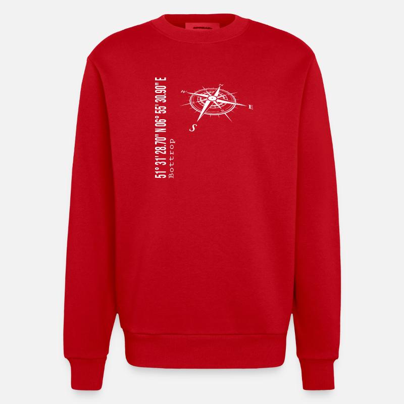 Bottrop - Heavyweight Oversized Organic Crew Neck Made in EU - red