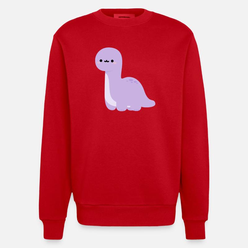 Brachiosaurus Lulu - Sweat bio épais oversize fabriqué en UE - rouge