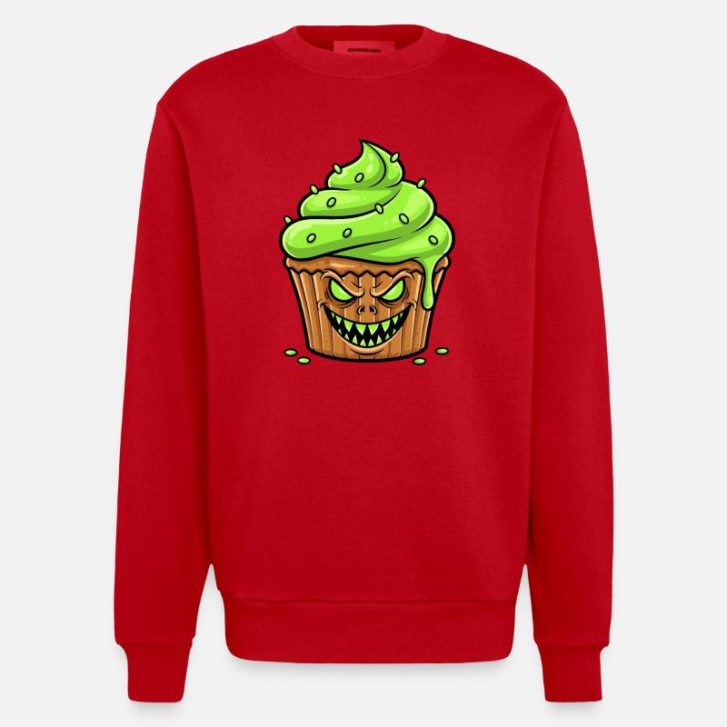 Cupcake Green effrayant - Sweat bio épais oversize fabriqué en UE - rouge