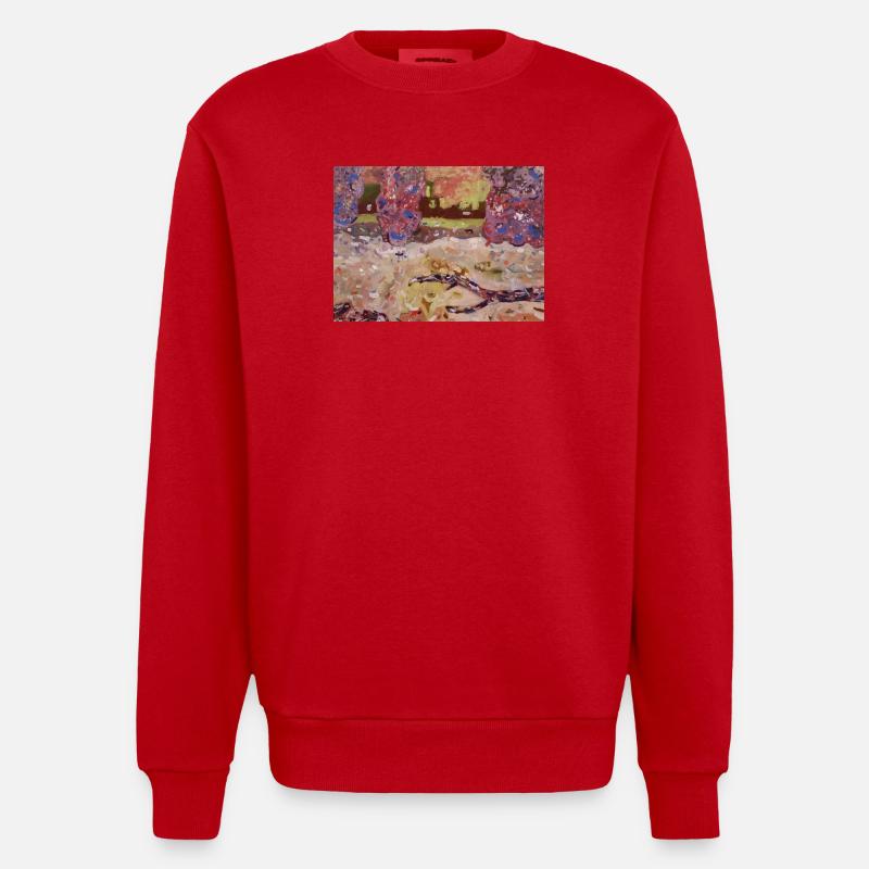 Impressionist Park - Heavyweight Oversized Organic Crew Neck Made in EU - red