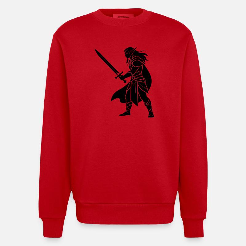 Dunkler Elf - Heavyweight Oversized Organic Crew Neck Made in EU - Rot