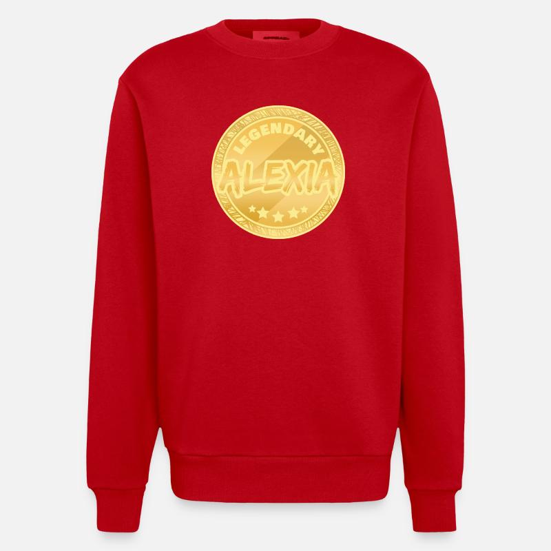 Alexia as a gift idea - Heavyweight Oversized Organic Crew Neck Made in EU - red