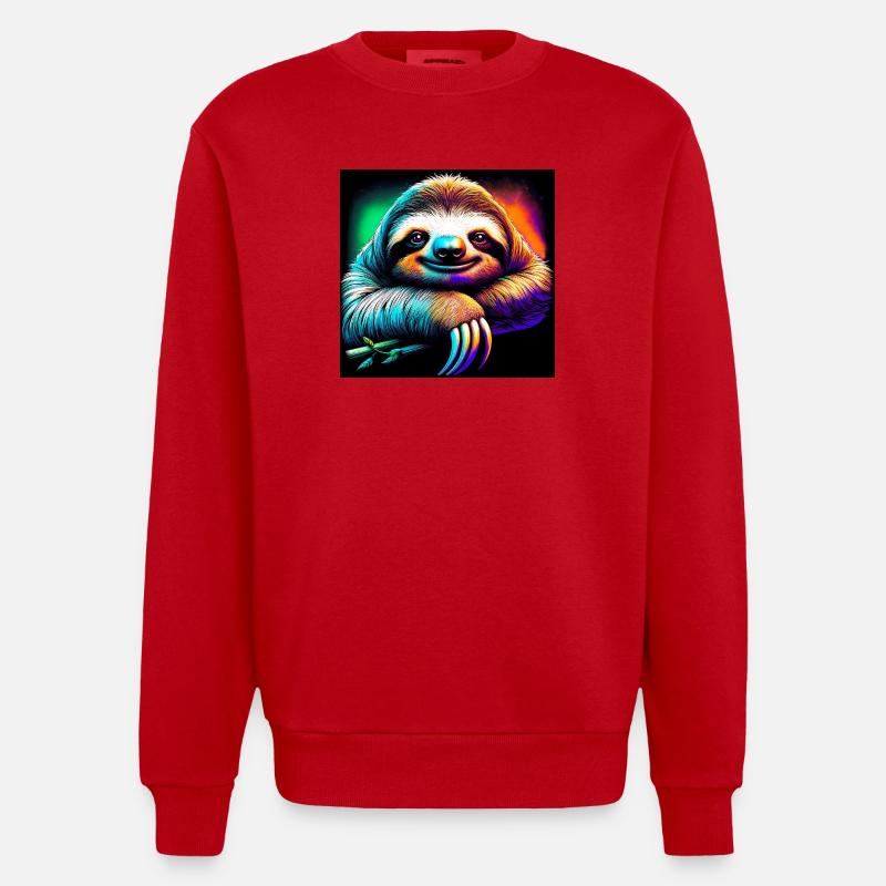 Faultier - Heavyweight Oversized Organic Crew Neck Made in EU - Rot