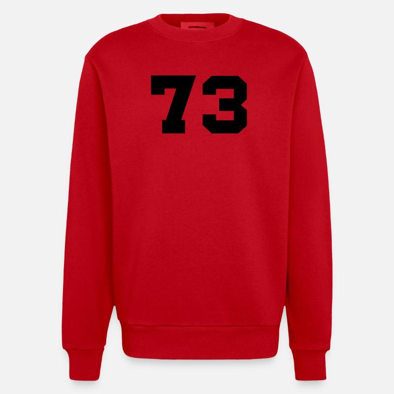 73- - Heavyweight Oversized Organic Crew Neck Made in EU - red