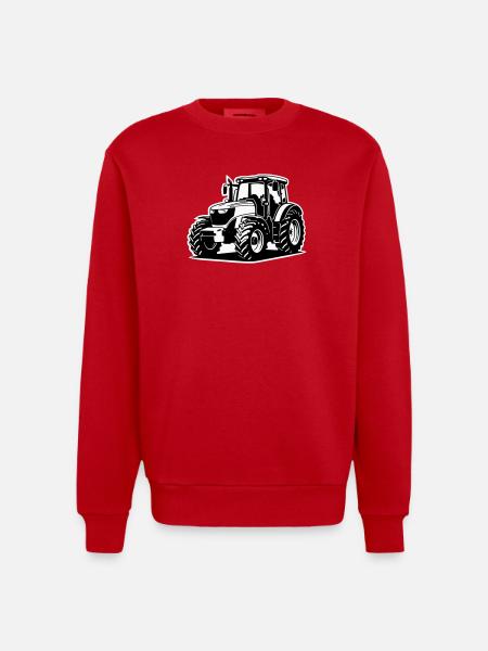 Traktor / Trecker / Schlepper (2-farbig) - Heavyweight Oversized Organic Crew Neck Made in EU - Rot