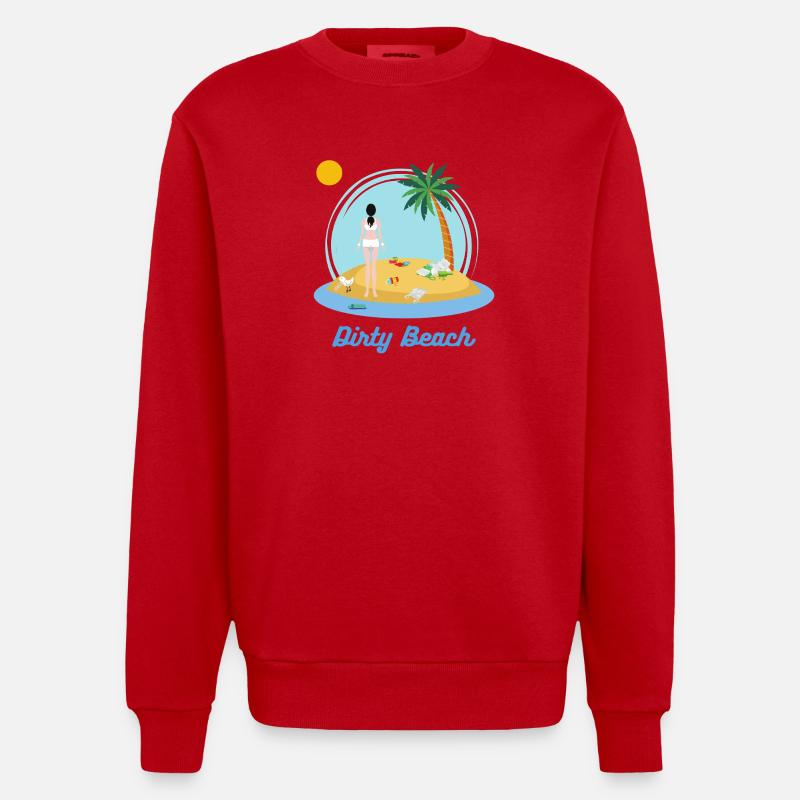 Dirty Beach - Heavyweight Oversized Organic Crew Neck Made in EU - red
