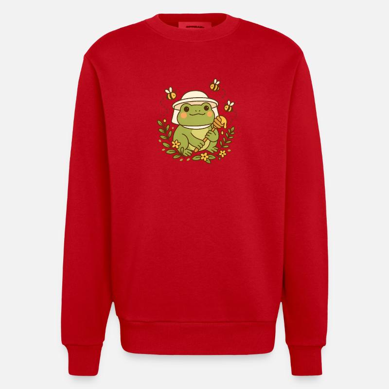 Beekeeper Frog - Heavyweight Oversized Organic Crew Neck Made in EU - Rot