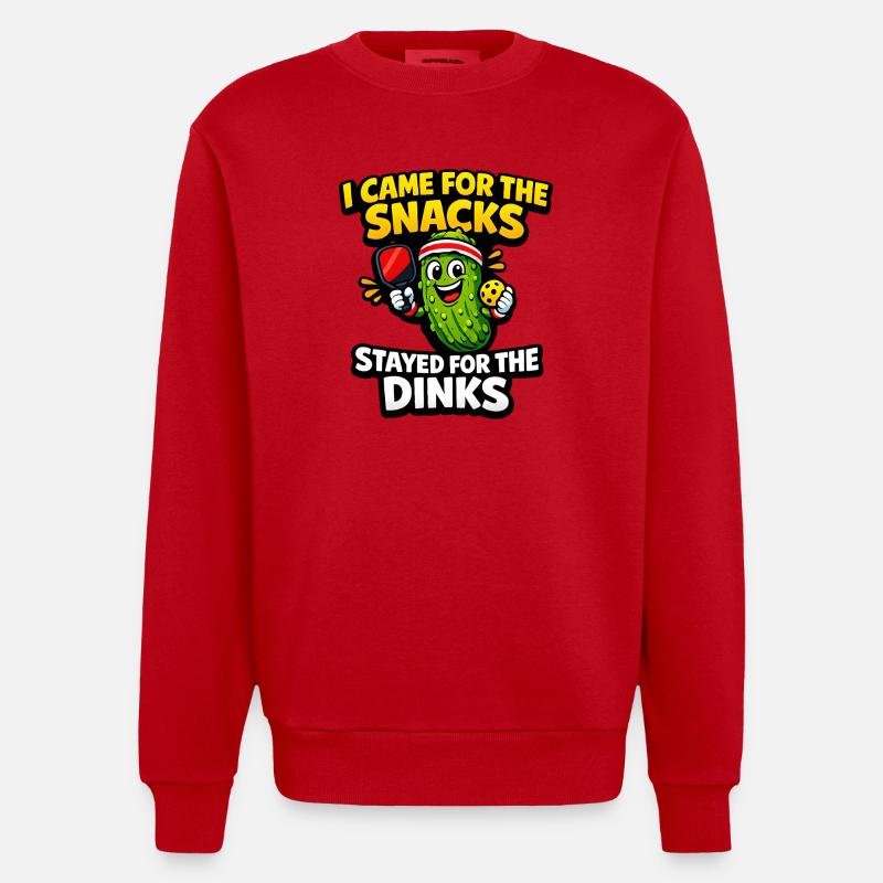 Gurkenheld: Snacks instead of dinks - Heavyweight Oversized Organic Crew Neck Made in EU - red