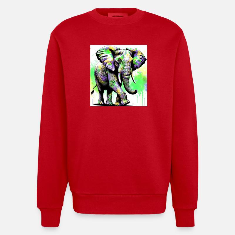 elephant - Heavyweight Oversized Organic Crew Neck Made in EU - red