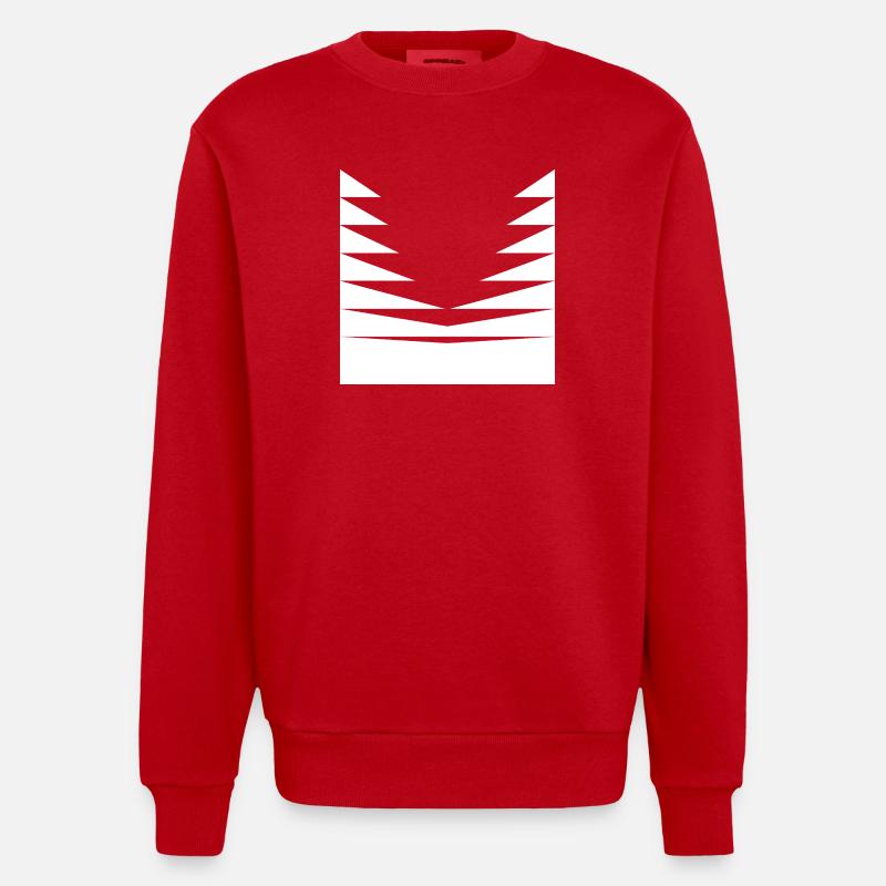 Triangles Pattern design - Heavyweight Oversized Organic Crew Neck Made in EU - red