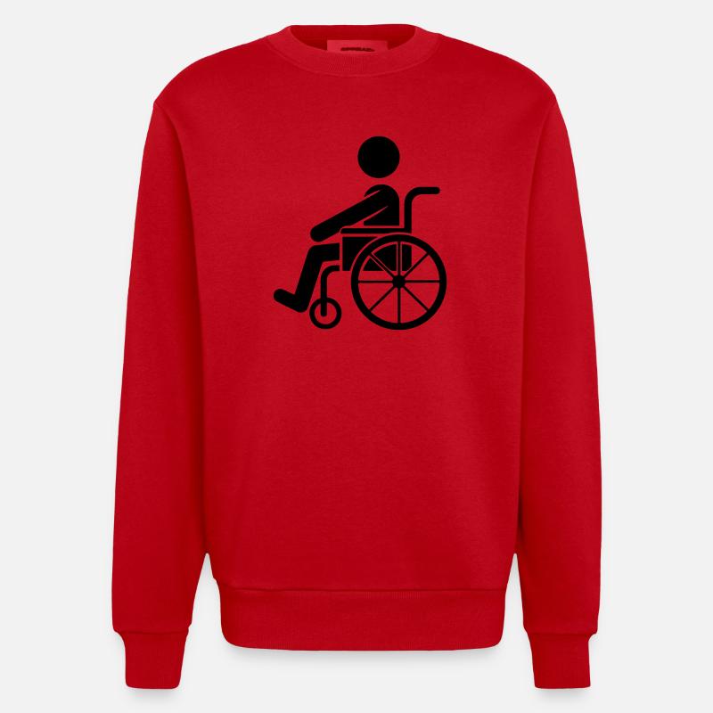 Mann im Rollstuhl - Heavyweight Oversized Organic Crew Neck Made in EU - Rot
