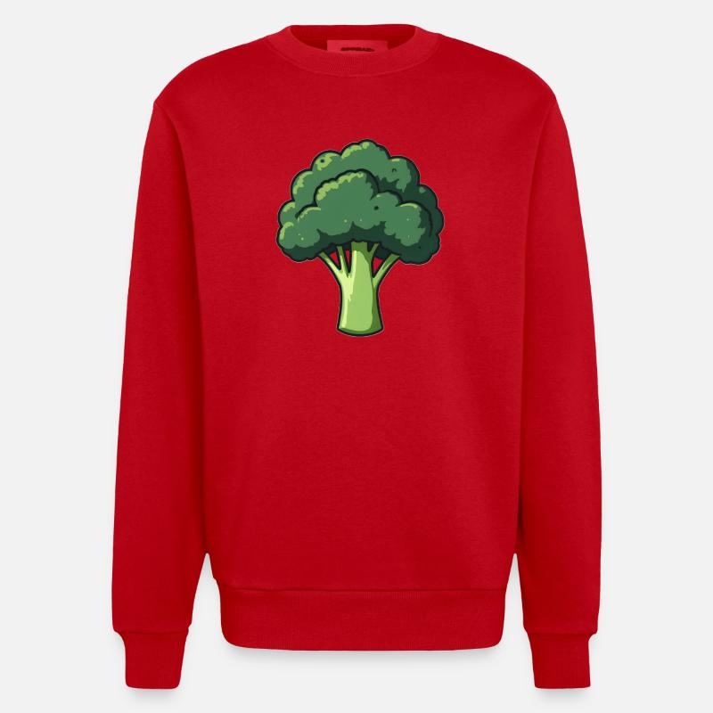 Broccoli - Heavyweight Oversized Organic Crew Neck Made in EU - red