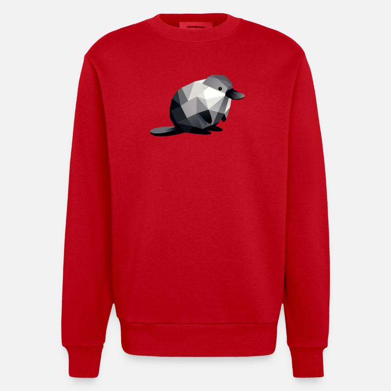 Schnabeltier - Heavyweight Oversized Organic Crew Neck Made in EU - Rot