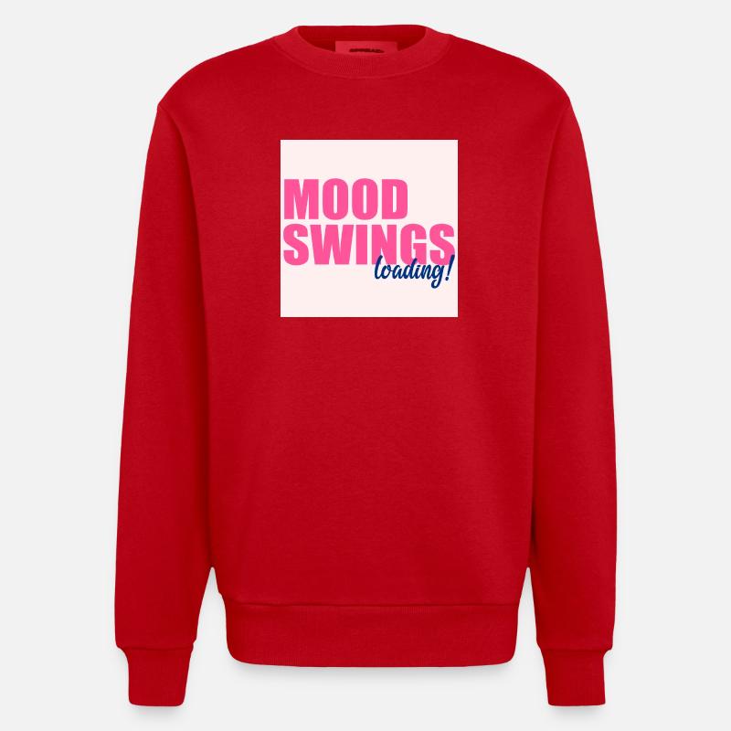 Mood Swings Loading - Heavyweight Oversized Organic Crew Neck Made in EU - red