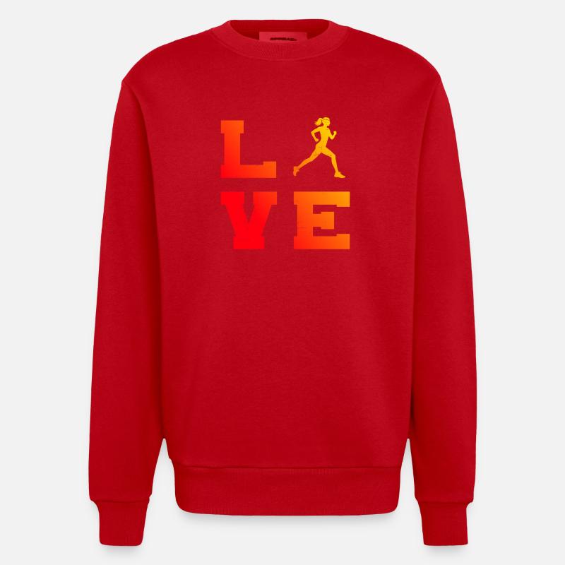Geschenkidee für eine Running mit Running - Heavyweight Oversized Organic Crew Neck Made in EU - Rot
