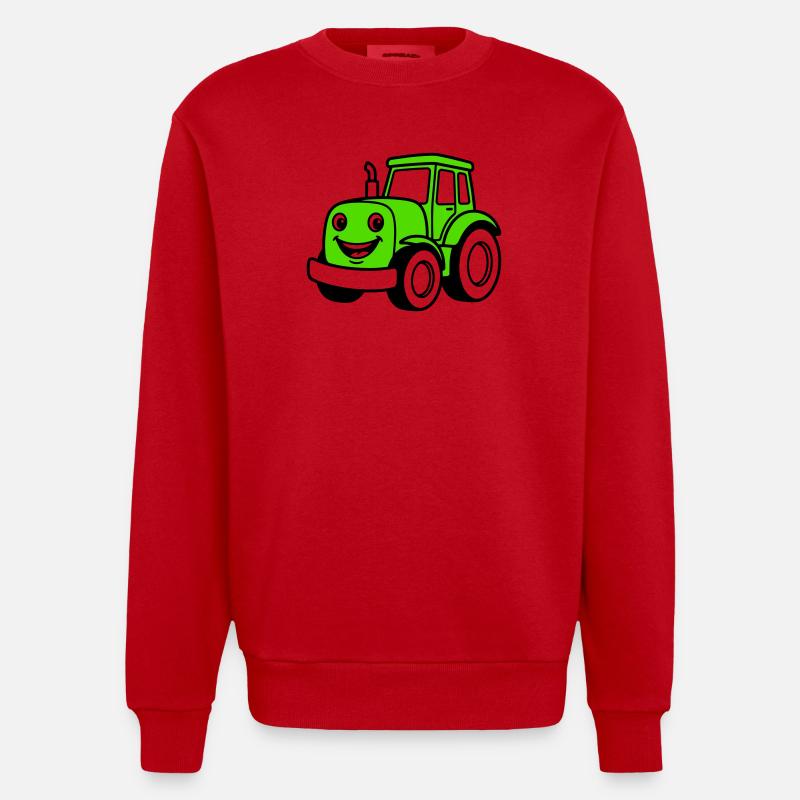 Traktorkinder - Heavyweight Oversized Organic Crew Neck Made in EU - Rot