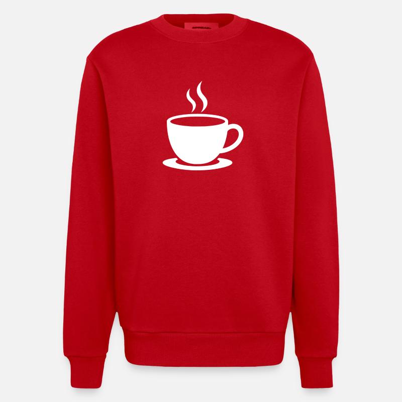 Kaffee - Heavyweight Oversized Organic Crew Neck Made in EU - Rot
