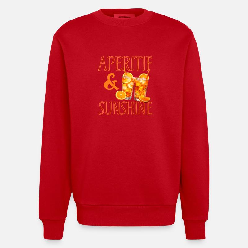 Apéritif & Rayon de soleil - Sweat bio épais oversize fabriqué en UE - rouge