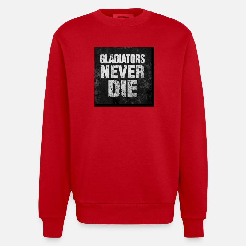 Gladiators Never Die Grunge - Sweat bio épais oversize fabriqué en UE - rouge