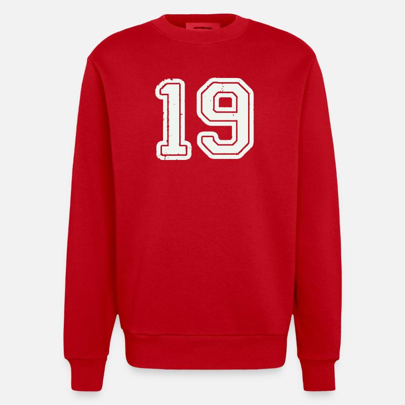 19 - Sweat bio épais oversize fabriqué en UE - rouge