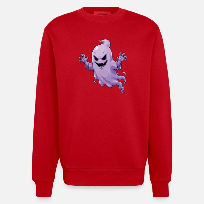  Geist Spukdesign - Heavyweight Oversized Organic Crew Neck Made in EU - Rot