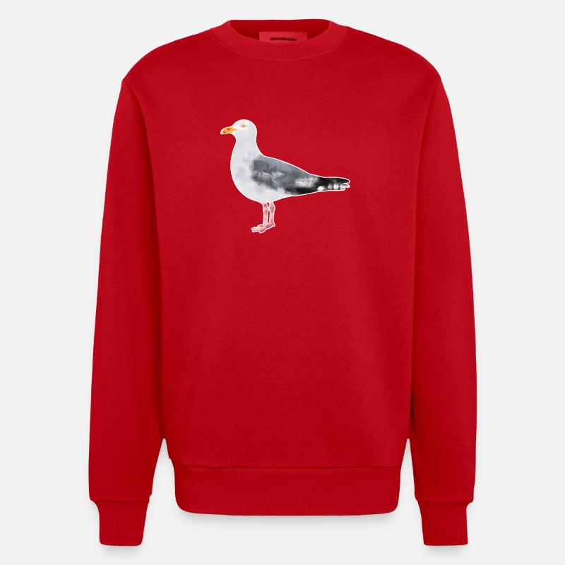 Herring Gull.1 - Heavyweight Oversized Organic Crew Neck Made in EU - red