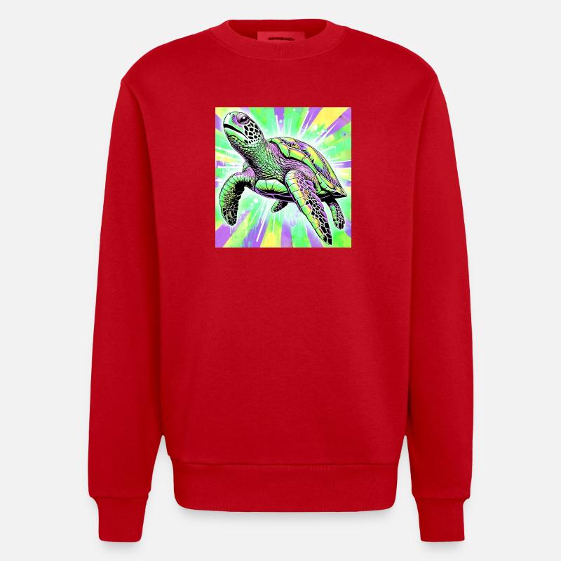 tortue - Sweat bio épais oversize fabriqué en UE - rouge