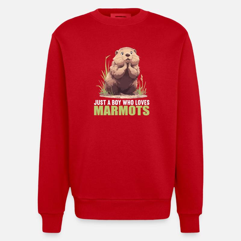 Marmottes Marmotte - Sweat bio épais oversize fabriqué en UE - rouge