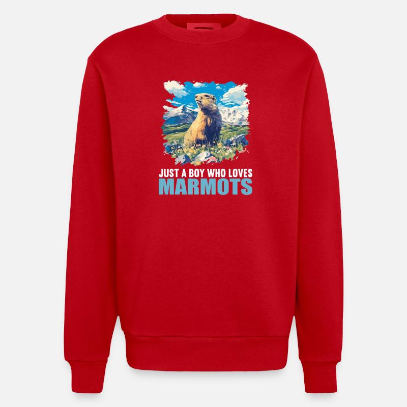Marmottes Marmotte - Sweat bio épais oversize fabriqué en UE - rouge