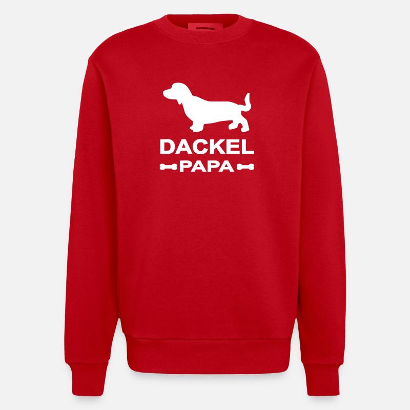 Dackel - Heavyweight Oversized Organic Crew Neck Made in EU - Rot