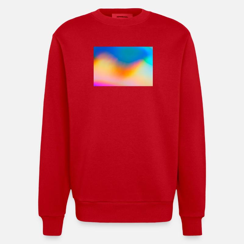 Décor de dégradé des vagues de couleur - Sweat bio épais oversize fabriqué en UE - rouge