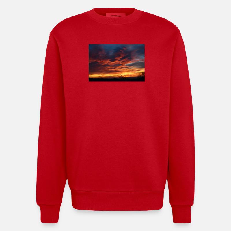 Sunset magic in the evening - Heavyweight Oversized Organic Crew Neck Made in EU - red