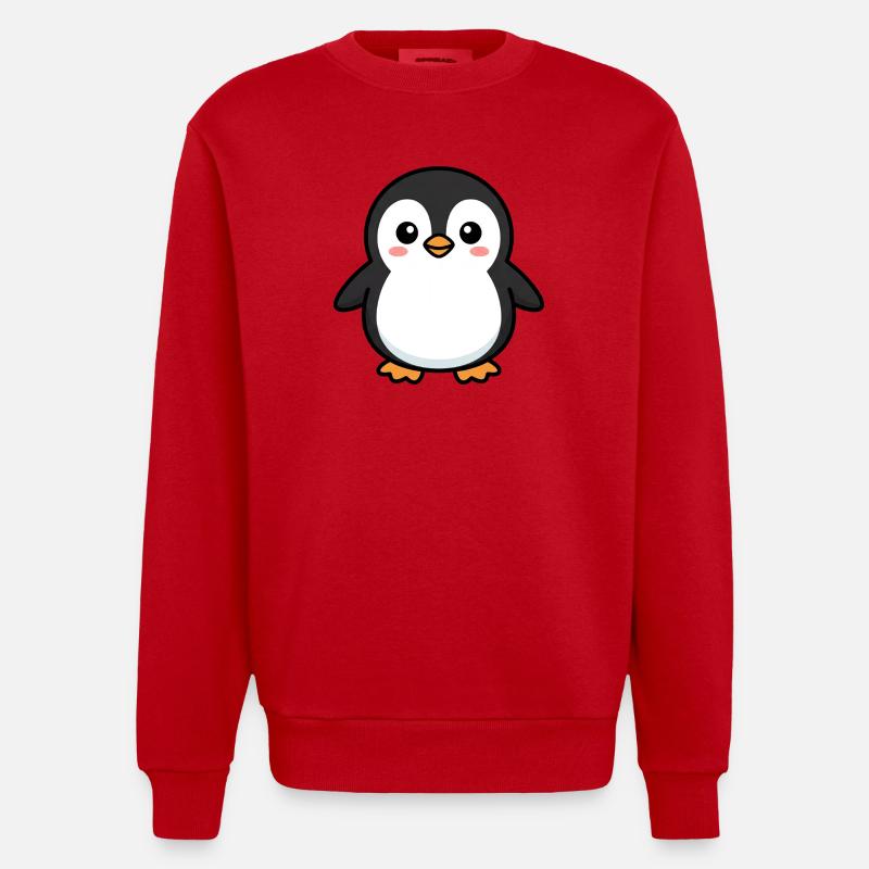 Adorable Penguin Pixel Pal - Sweat bio épais oversize fabriqué en UE - rouge
