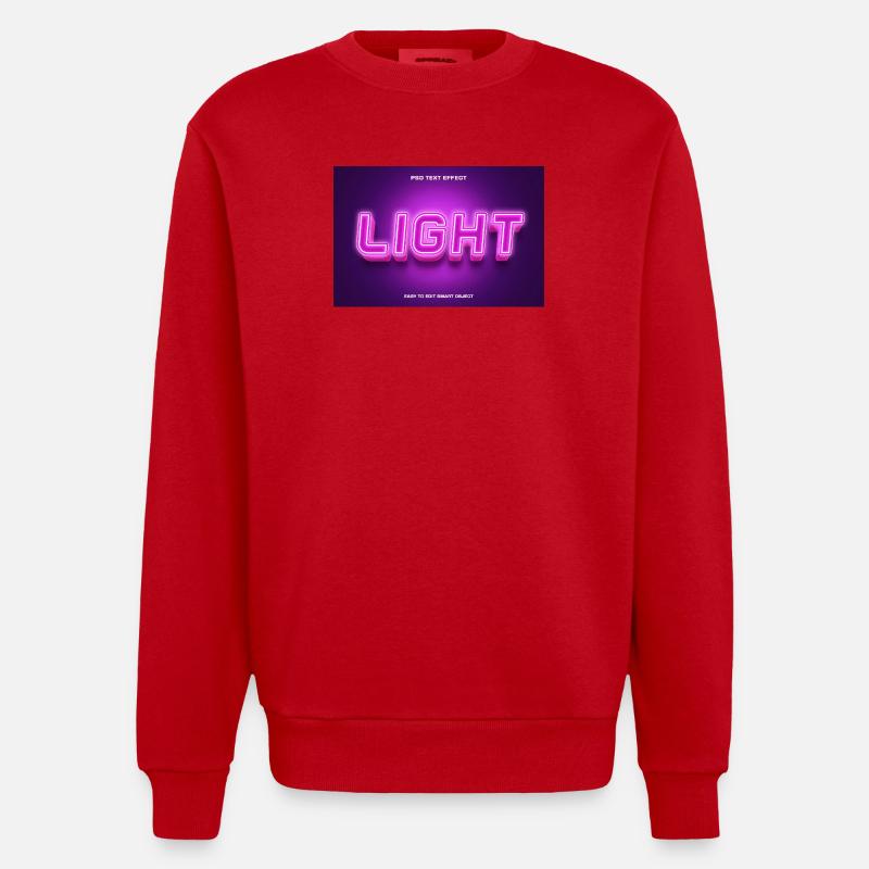 Lettrage à lumière néon - Sweat bio épais oversize fabriqué en UE - rouge
