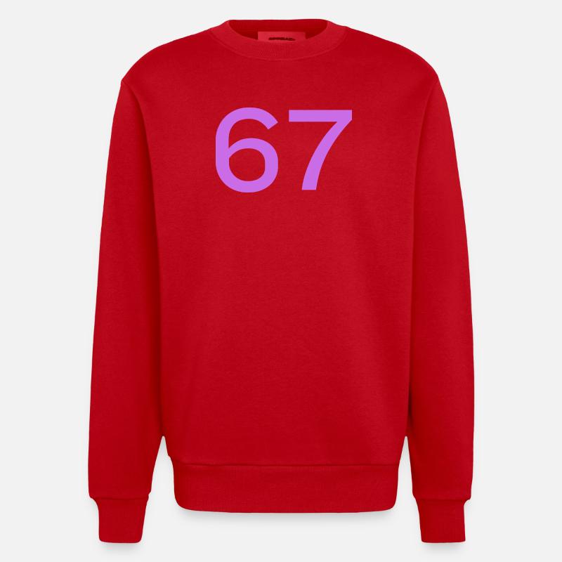 67 - Sweat bio épais oversize fabriqué en UE - rouge