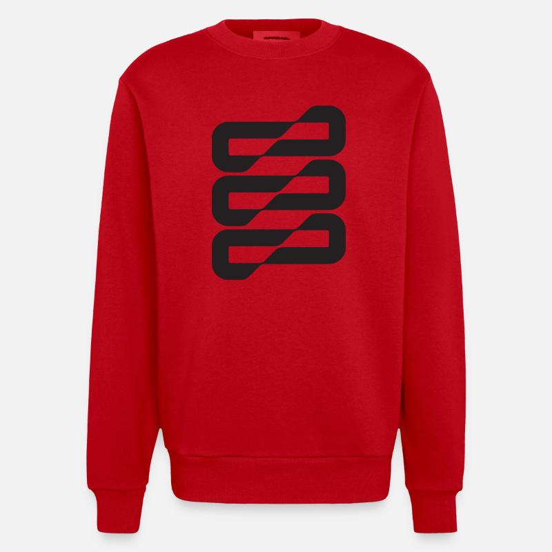 Conception géométrique des chaînes - Sweat bio épais oversize fabriqué en UE - rouge