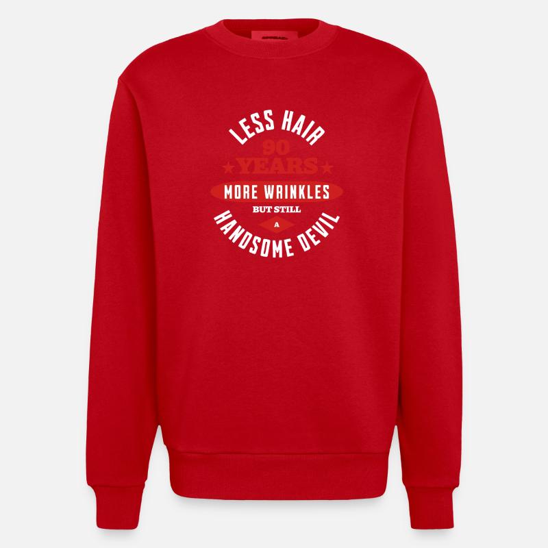 90 Years Handsome Devil - Heavyweight Oversized Organic Crew Neck Made in EU - red