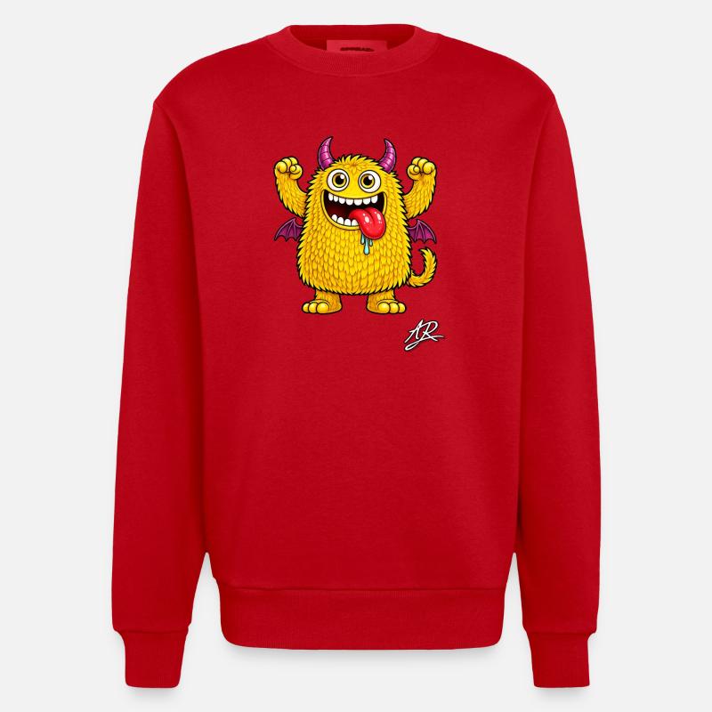 Monstre orange - Sweat bio épais oversize fabriqué en UE - rouge