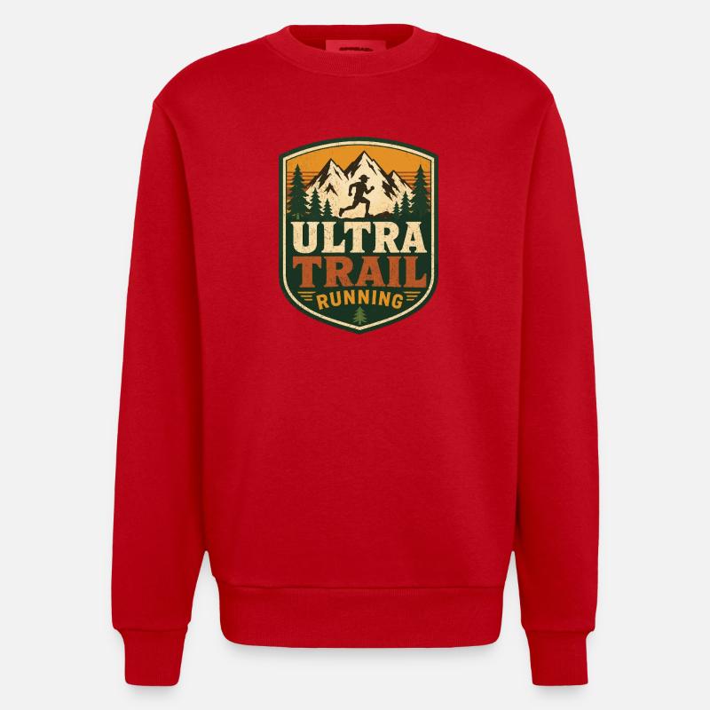 Ultra Trail Running - Sweat bio épais oversize fabriqué en UE - rouge