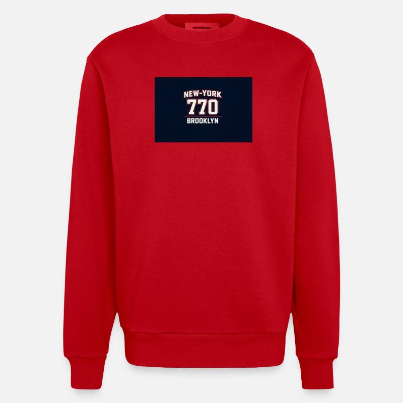 NY 770 Brooklyn  - Sweat bio épais oversize fabriqué en UE - rouge