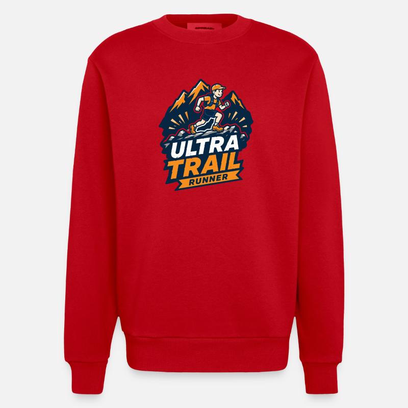 Coureur d’ultra-trail - Sweat bio épais oversize fabriqué en UE - rouge