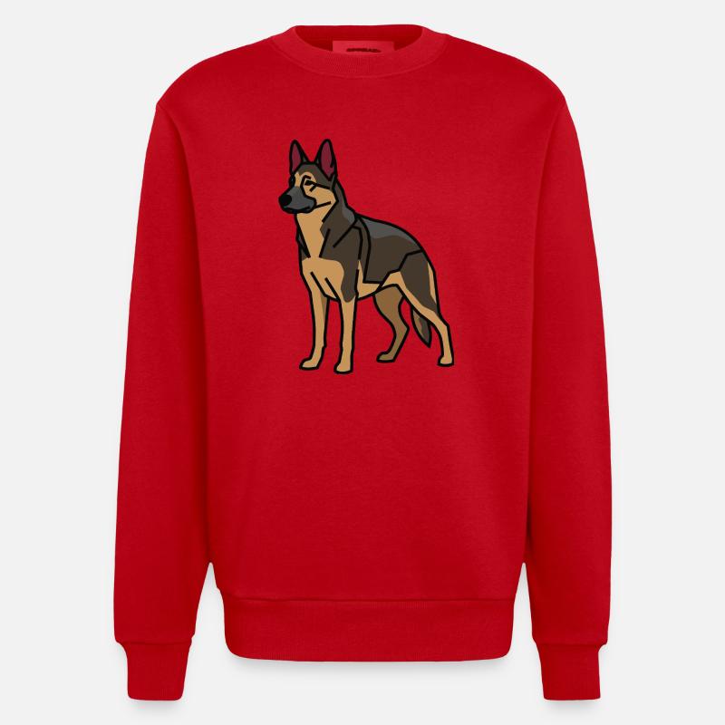 Deutscher Schäferhund - Heavyweight Oversized Organic Crew Neck Made in EU - Rot